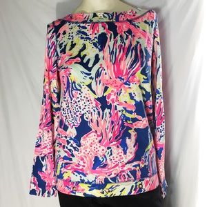 Lilly Pulitzer abstract multi color top size Small